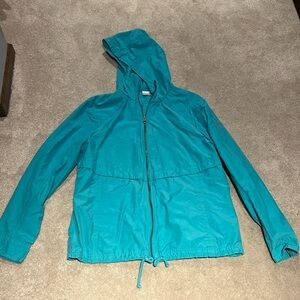 Extra large blue Columbia women’s arch cape 3 hooded jacket.